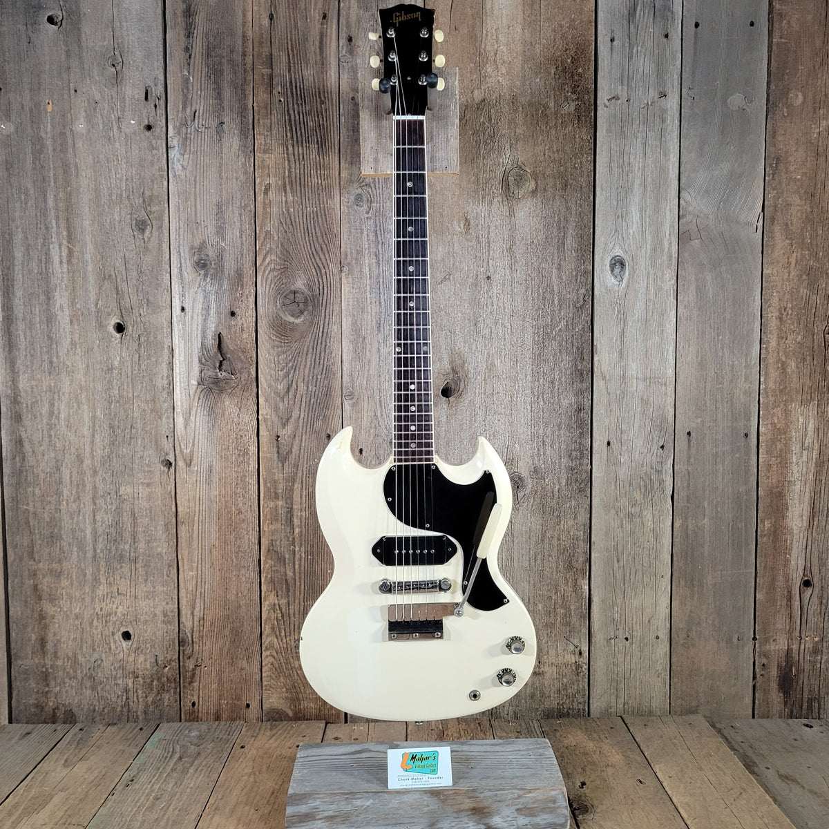 Gibson 1965 SG Junior Polaris White 1 11/16" Nut Maestro Vibrola Excellent