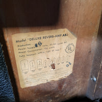 Fender 1965 Deluxe Reverb AB763 Blackface Serviced Very Good