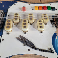 Teisco 1960s Spectrum 5 Metallic Blue Stereo/Mono Z-Coil Good