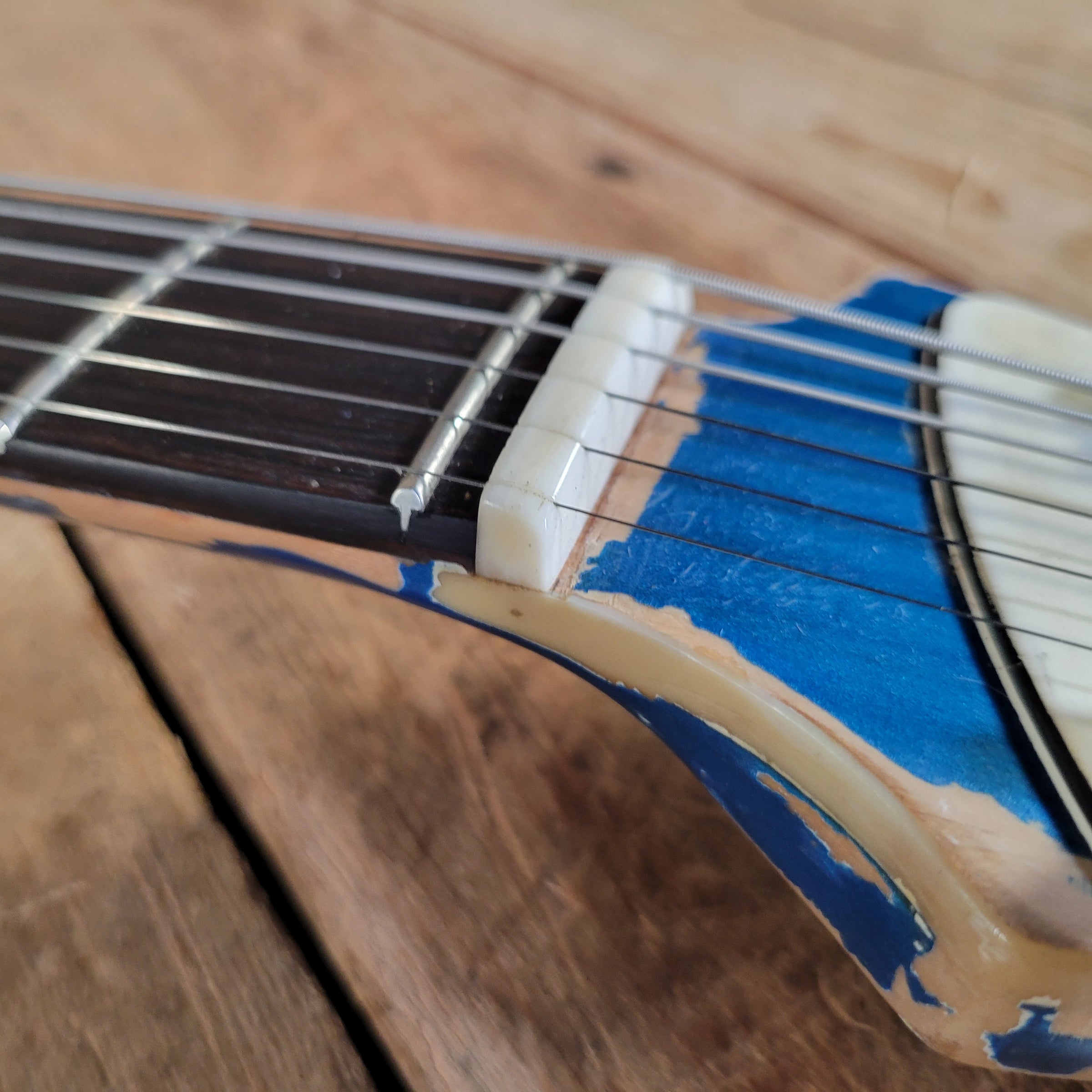 Teisco 1960s Spectrum 5 Metallic Blue Stereo/Mono Z-Coil Good