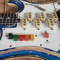 Teisco 1960s Spectrum 5 Metallic Blue Stereo/Mono Z-Coil Good