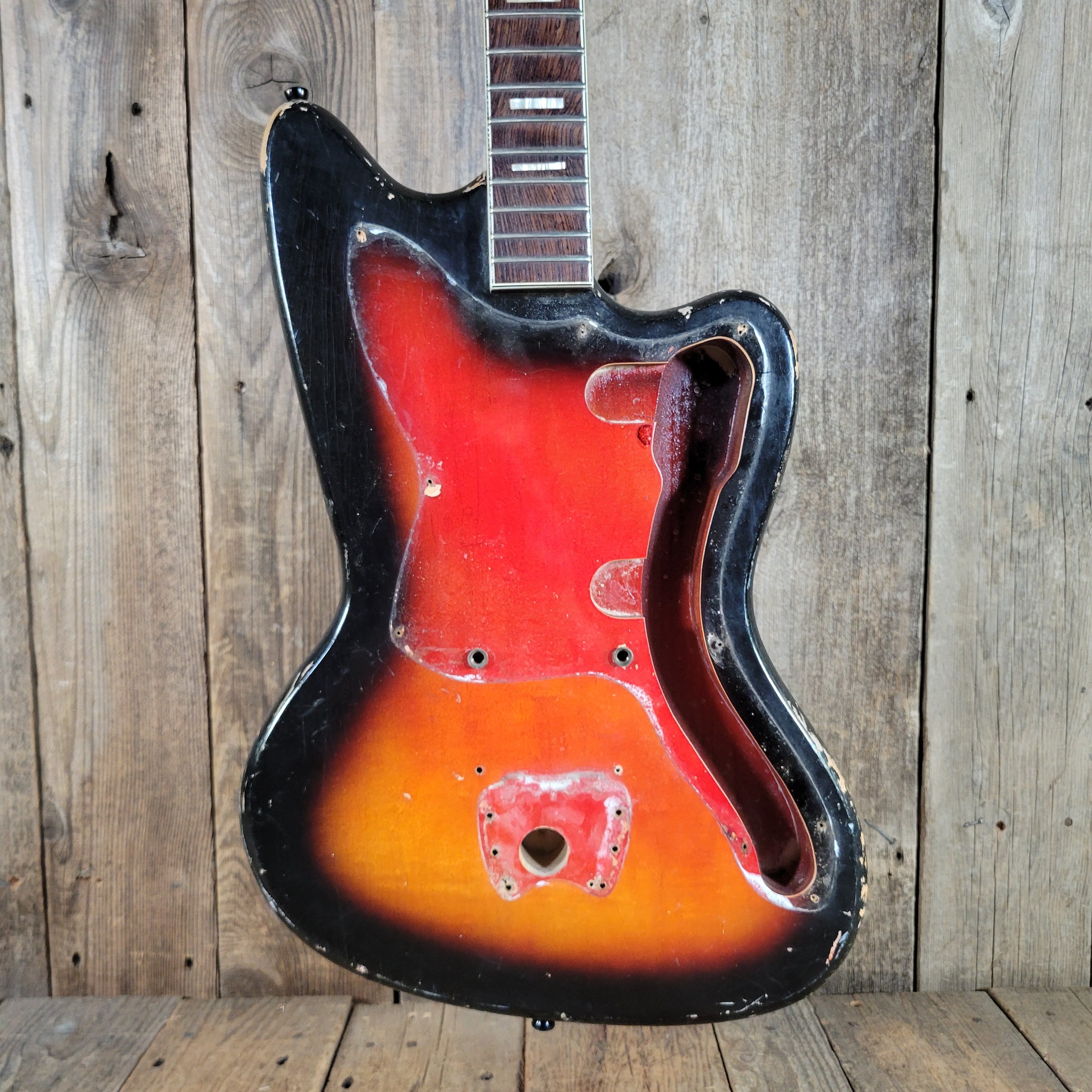 Harmony 1965 Bobkat H-15 Body and Neck, Sunburst, Husk Project