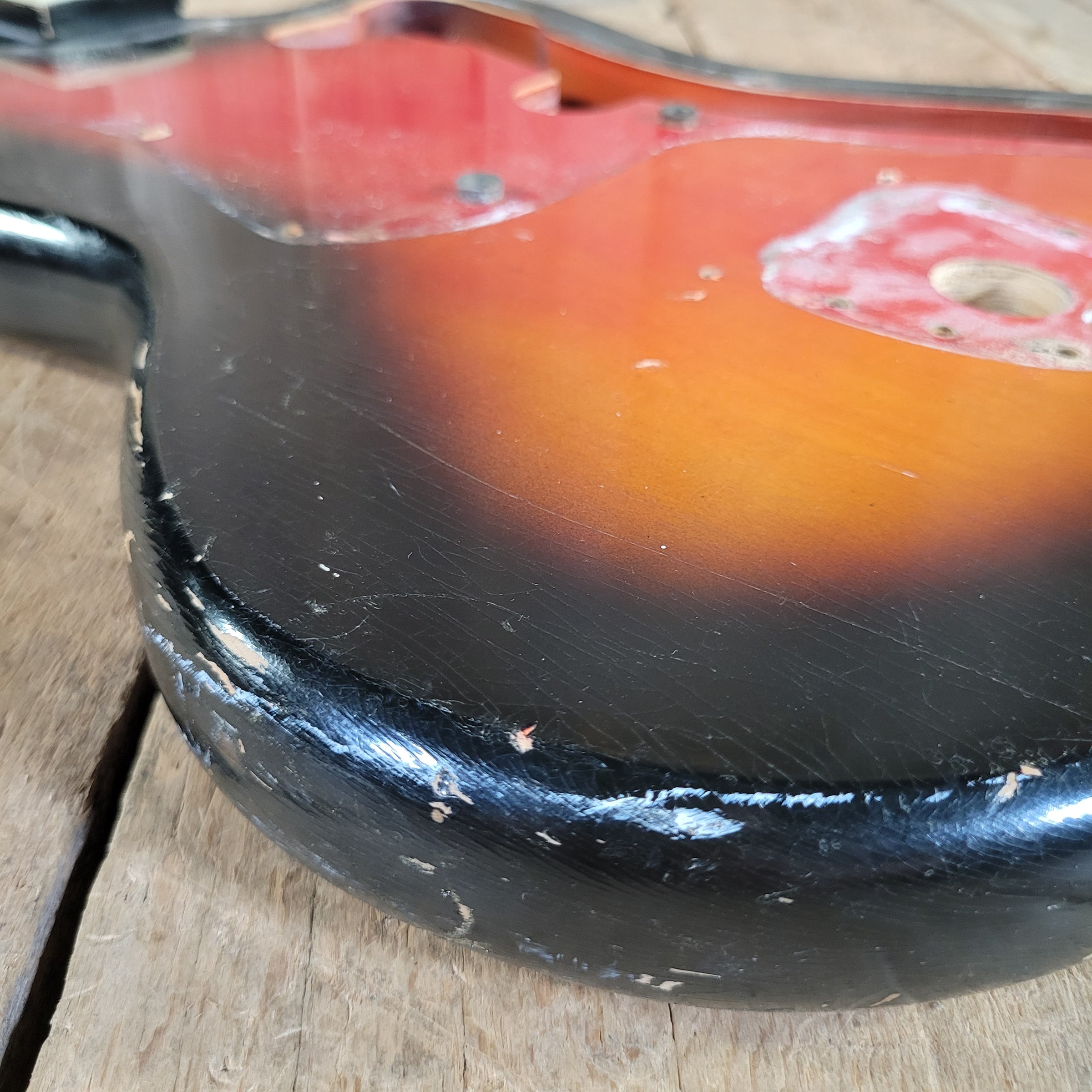 Harmony 1965 Bobkat H-15 Body and Neck, Sunburst, Husk Project