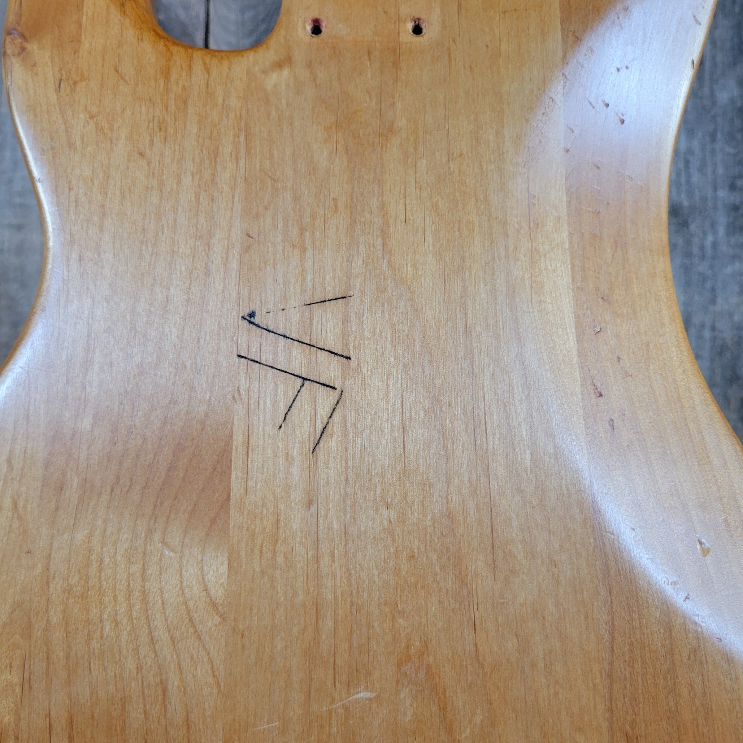 1972 Fender Precision Bass Body, Stripped, with Strap Buttons — Good