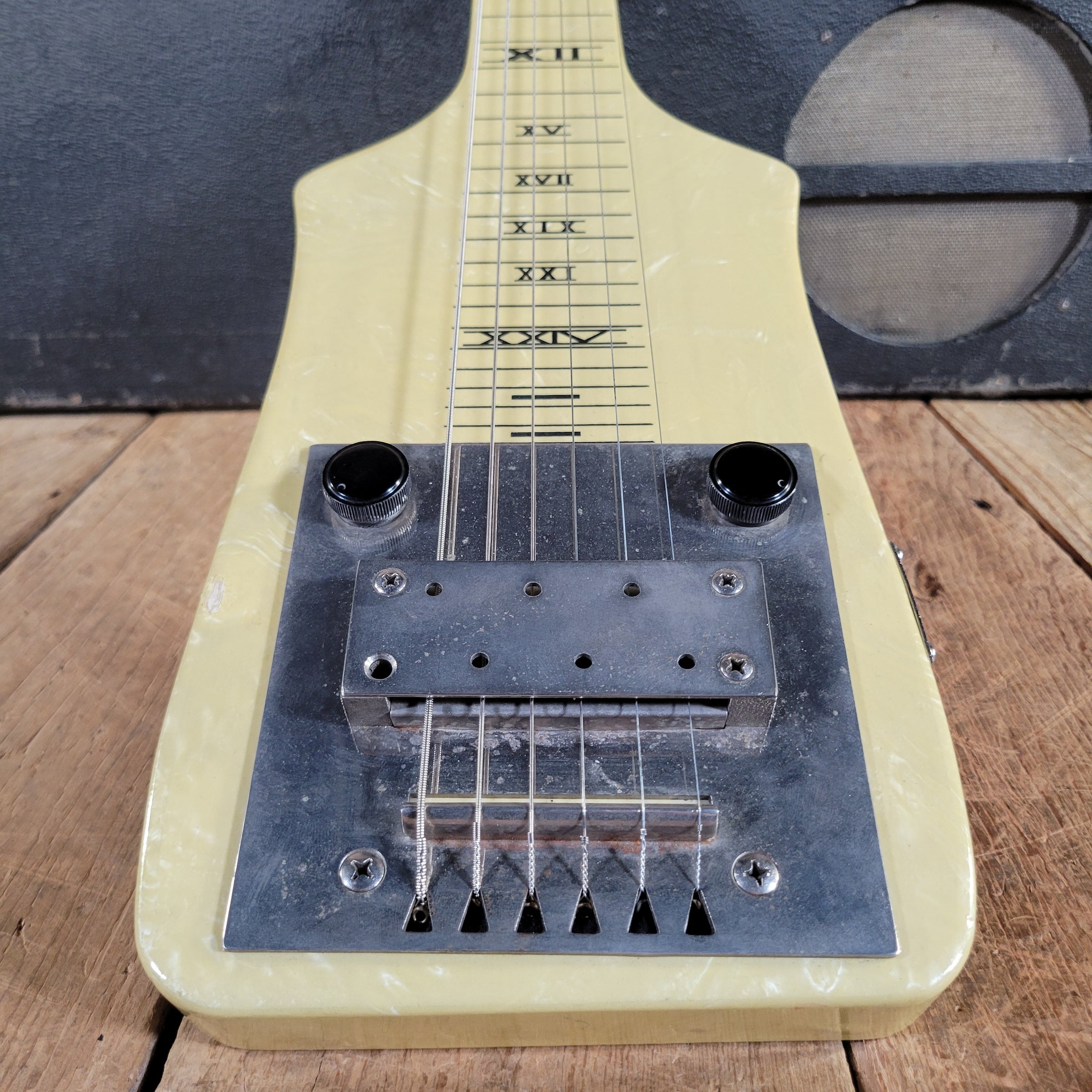 Supro Early 1930s Lap Steel & As Is National Amp in Case, Very Good