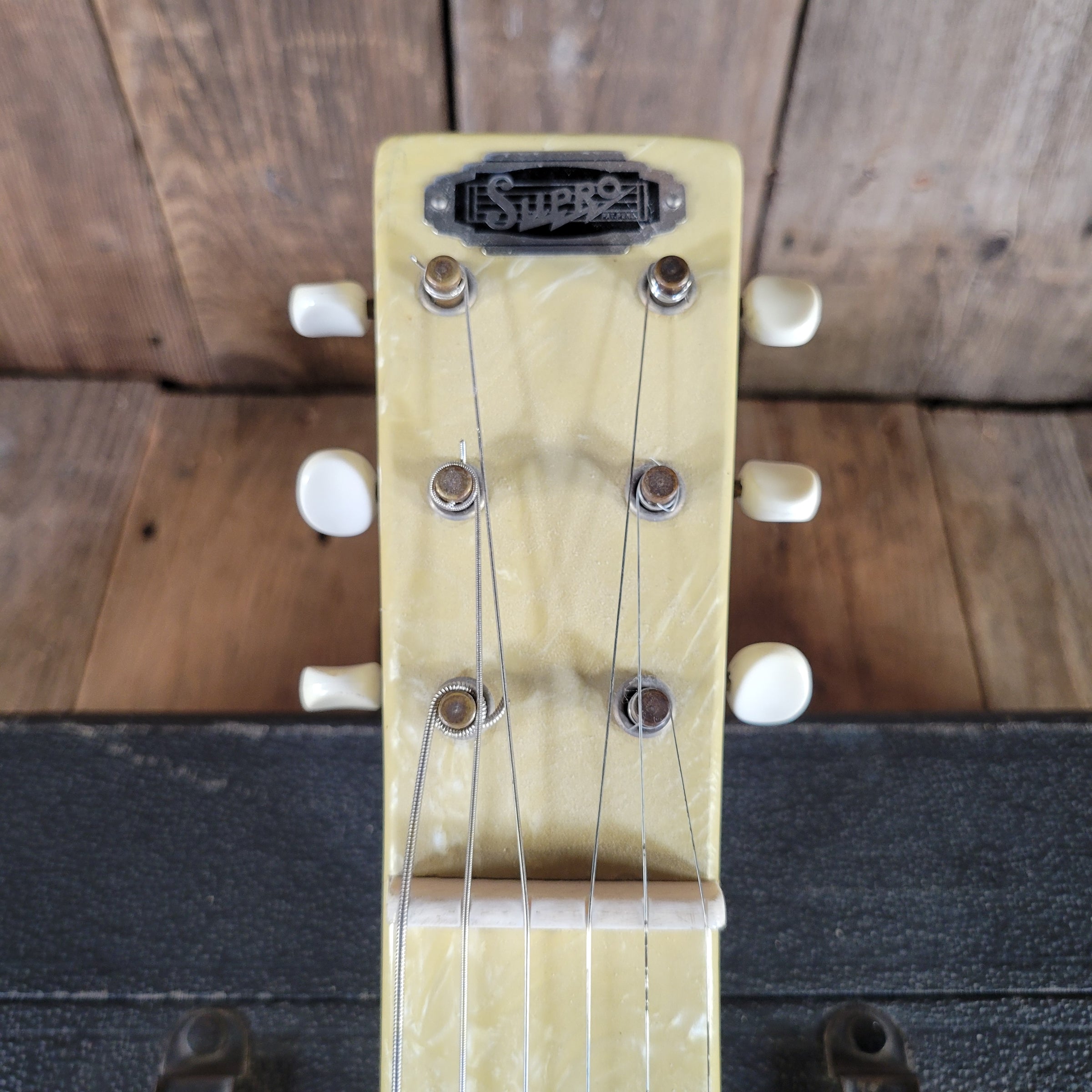 Supro Early 1930s Lap Steel & As Is National Amp in Case, Very Good