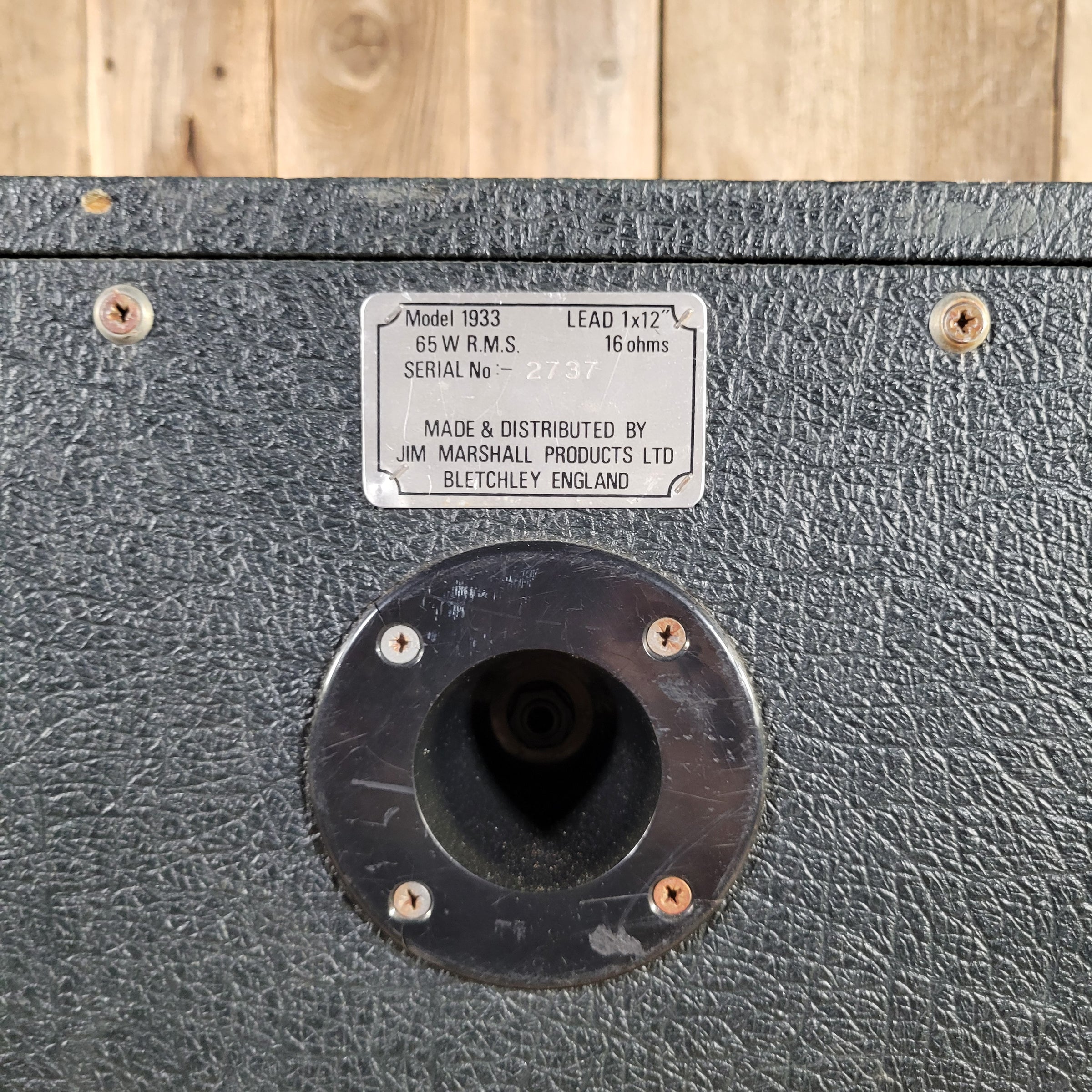 Marshall 1985 JCM 800 Model 1933 1x12 Cabinet 65W 16 ohms, Very Good