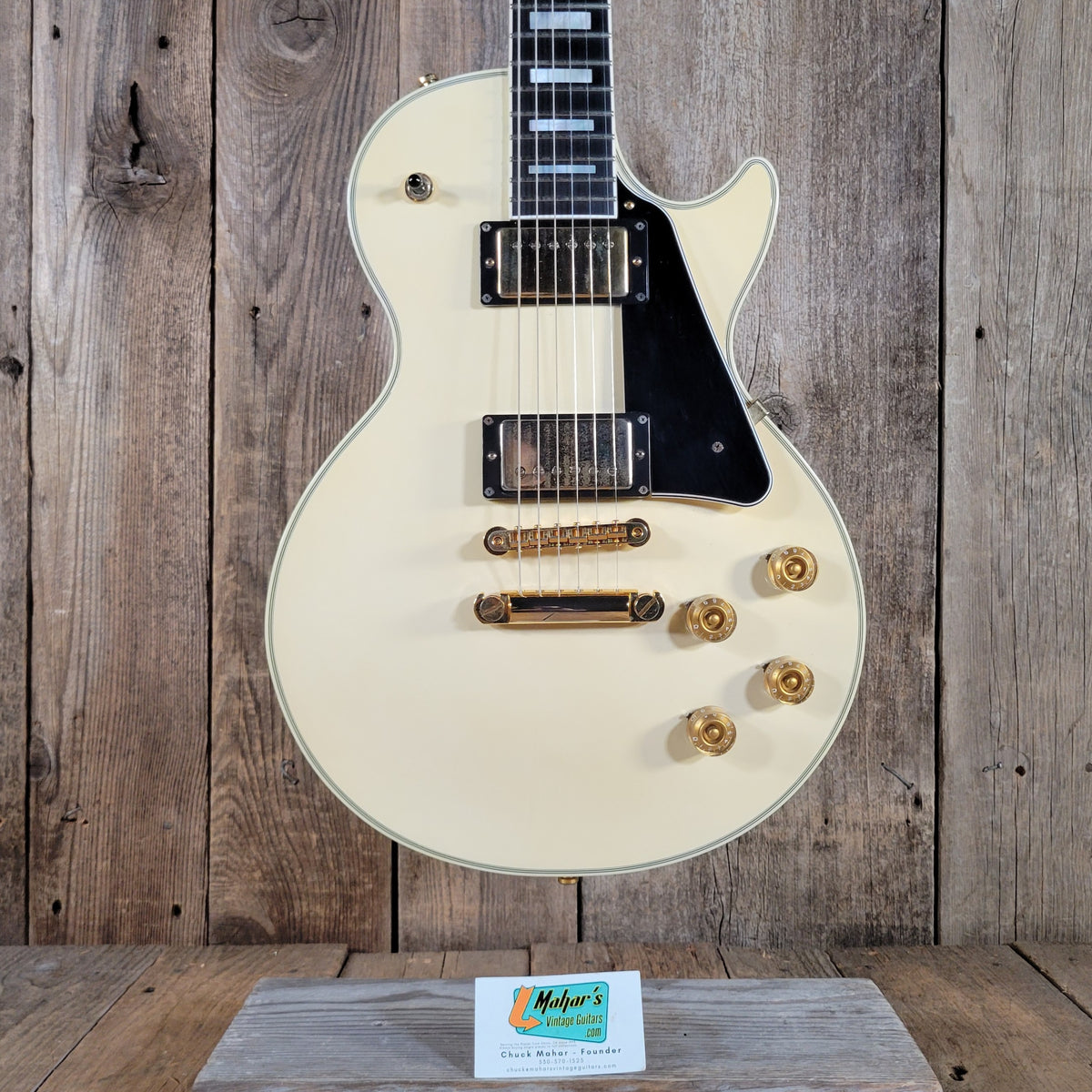 FGN 2012 Fujigen Neo Classic NCLC-20E/IV Les Paul Custom Vintage White w/ Hard Case & Paperwork, Excellent