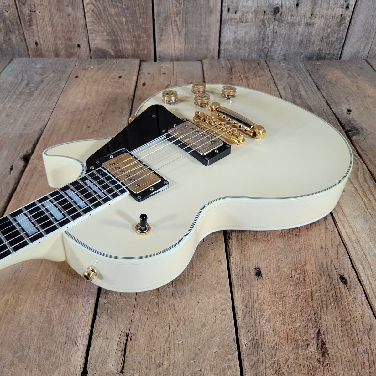 FGN 2012 Fujigen Neo Classic NCLC-20E/IV Les Paul Custom Vintage White w/ Hard Case & Paperwork, Excellent