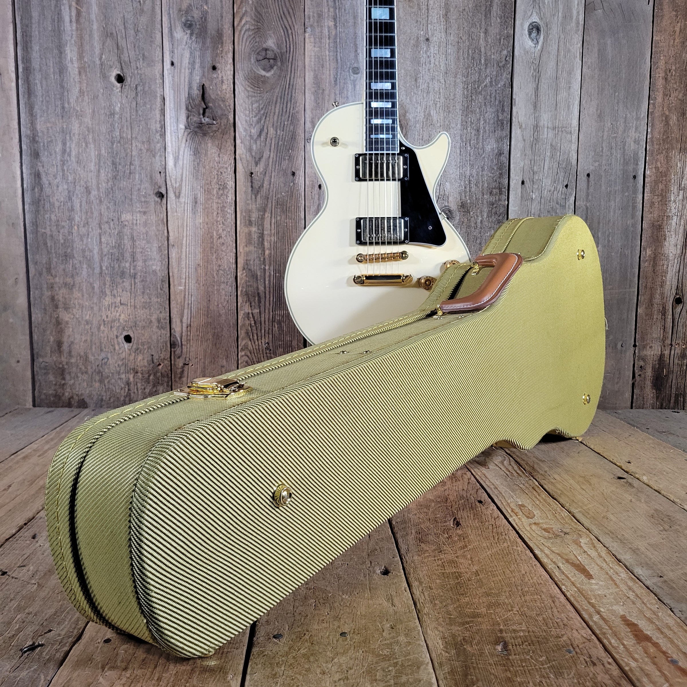 FGN 2012 Fujigen Neo Classic NCLC-20E/IV Les Paul Custom Vintage White w/ Hard Case & Paperwork, Excellent
