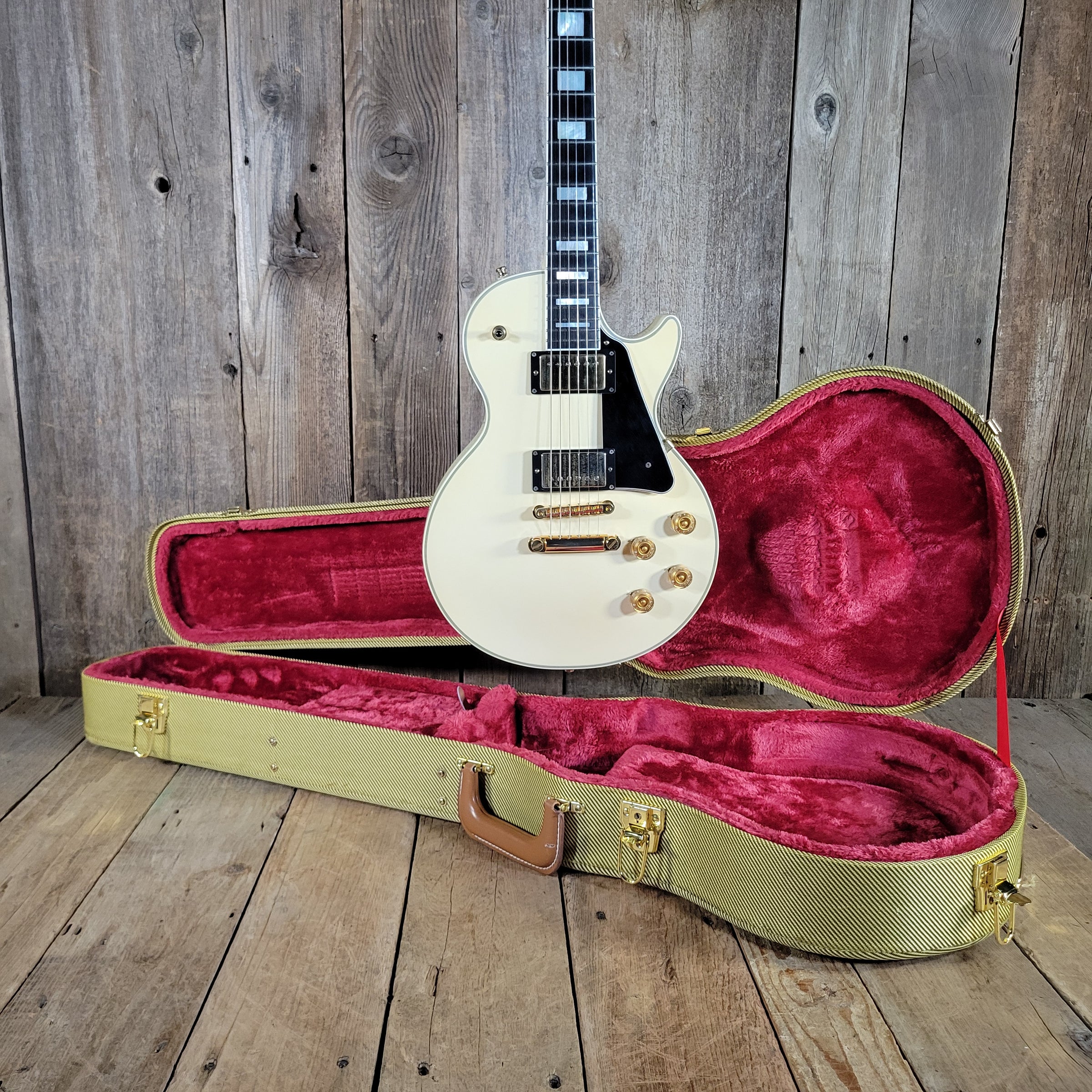 FGN 2012 Fujigen Neo Classic NCLC-20E/IV Les Paul Custom Vintage White w/ Hard Case & Paperwork, Excellent