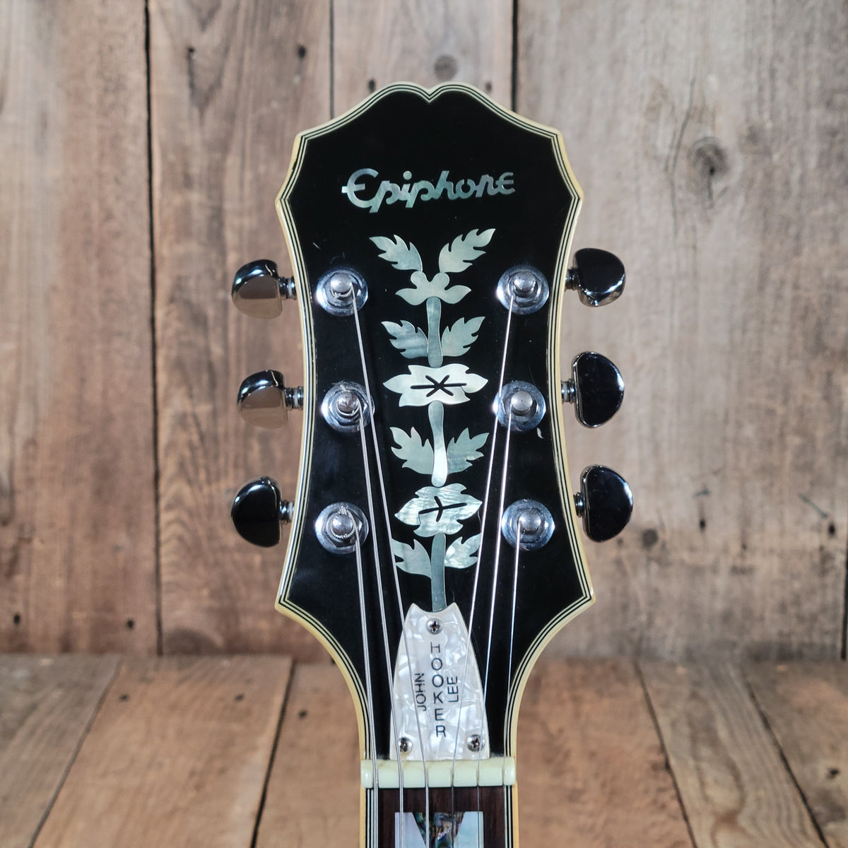 Epiphone 1999 Sheraton John Lee "Boogie Man" Hooker Signature #43 of 220 Ebony w/ Orig Case, Very Good
