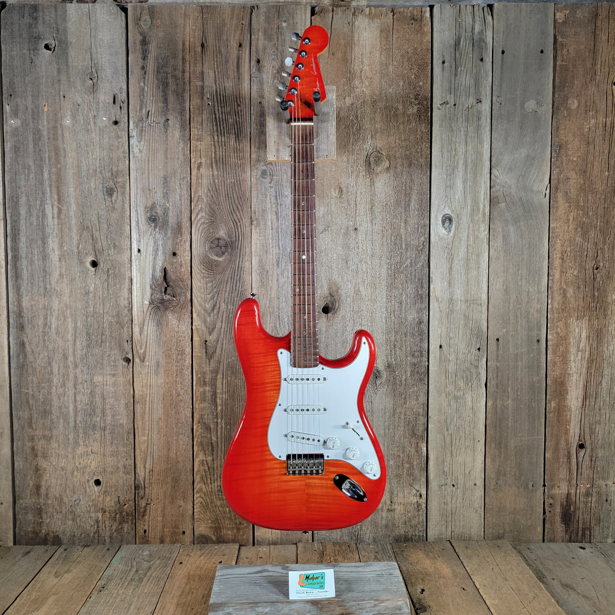 Brian Goodwin 1992 Custom Stratocaster Build Chambered Alder & Flamed Maple Body, Excellent