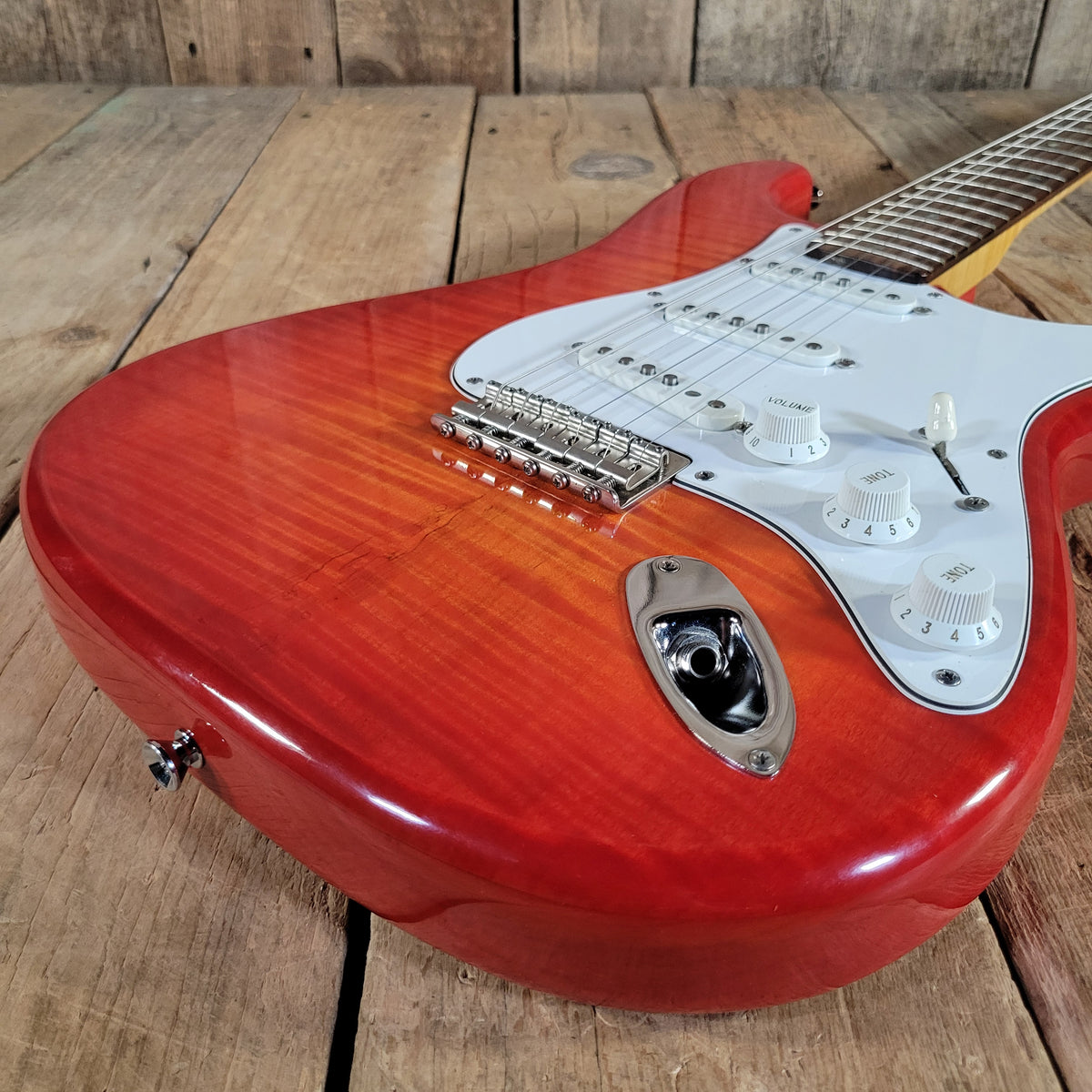 Brian Goodwin 1992 Custom Stratocaster Build Chambered Alder & Flamed Maple Body, Excellent