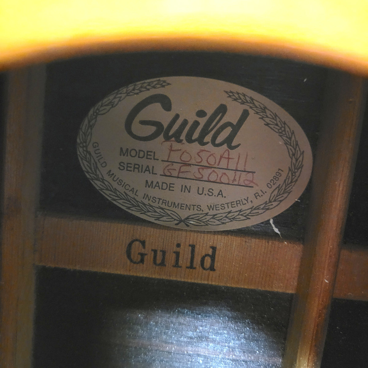 Guild 1987 GF-50-R AKA F050A11 w/ Original Case, Very Good