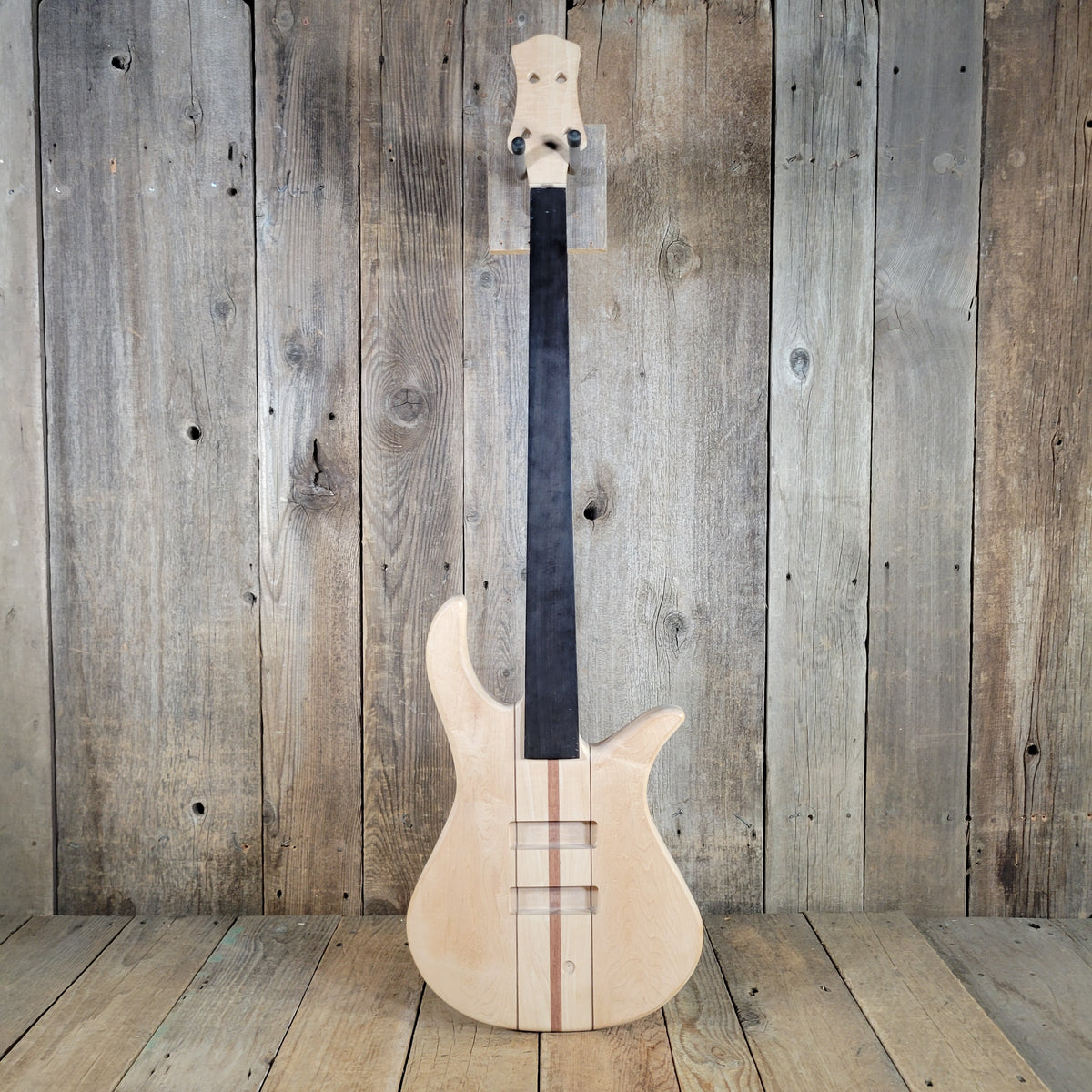 Unbranded Bass Project Neck Through Unfinished Maple, Bubinga, Walnut