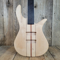 Unbranded Bass Project Neck Through Unfinished Maple, Bubinga, Walnut