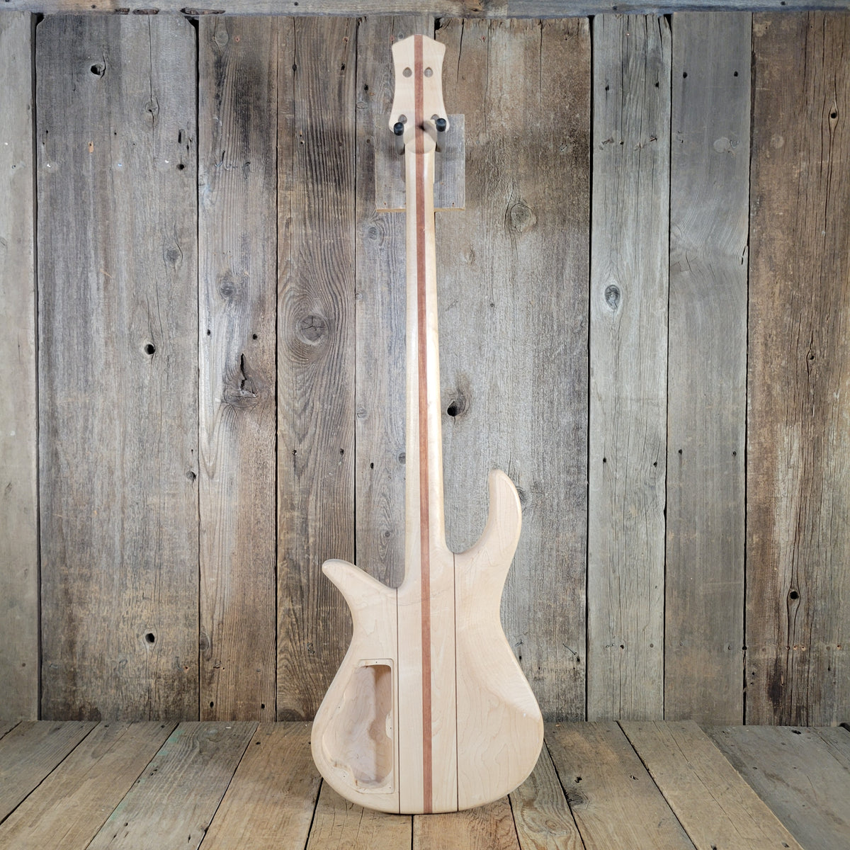 Unbranded Bass Project Neck Through Unfinished Maple, Bubinga, Walnut