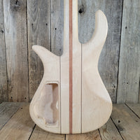 Unbranded Bass Project Neck Through Unfinished Maple, Bubinga, Walnut