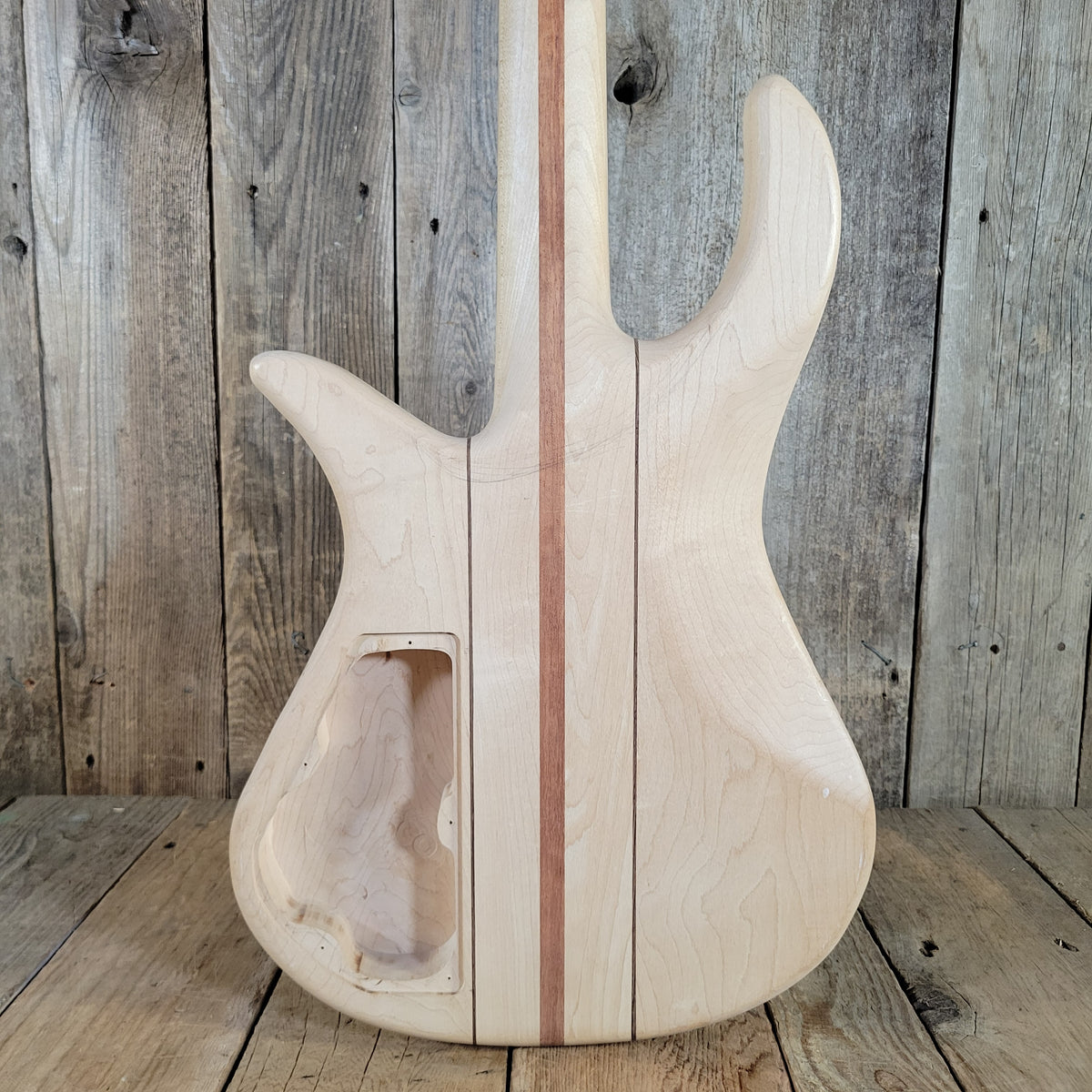 Unbranded Bass Project Neck Through Unfinished Maple, Bubinga, Walnut