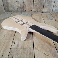 Unbranded Bass Project Neck Through Unfinished Maple, Bubinga, Walnut