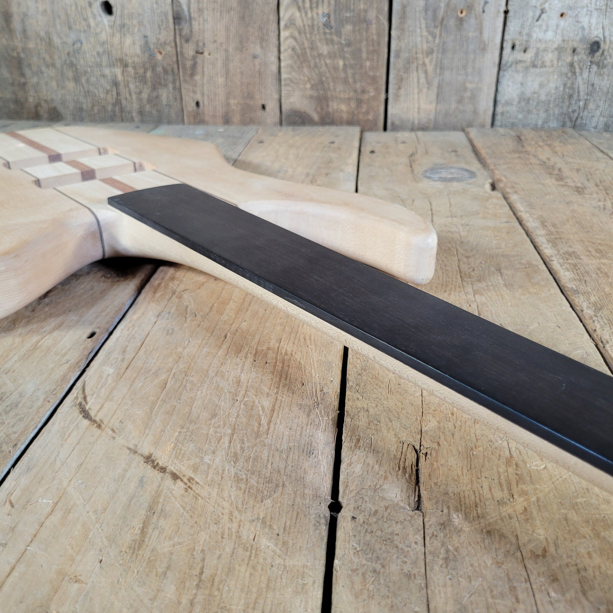 Unbranded Bass Project Neck Through Unfinished Maple, Bubinga, Walnut