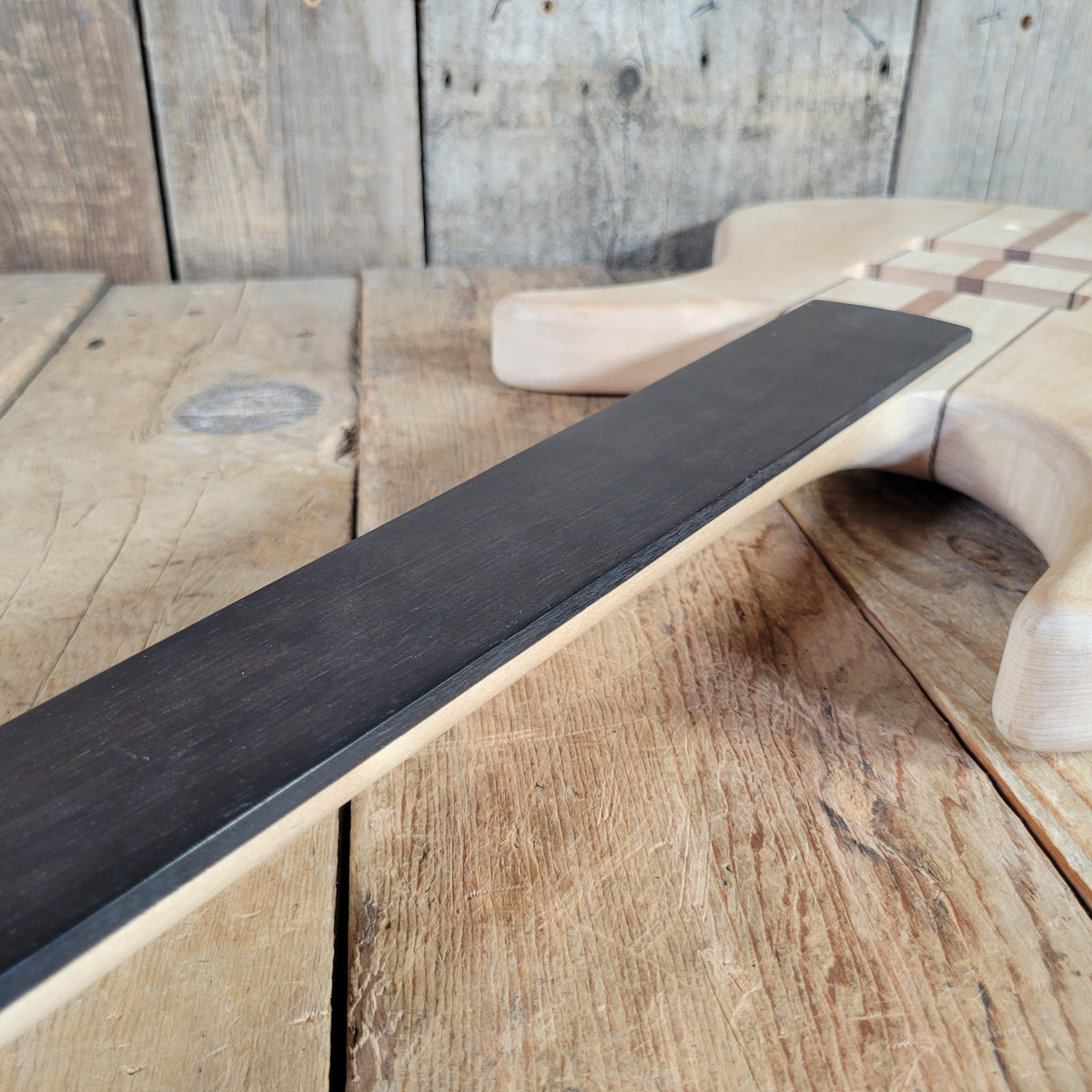 Unbranded Bass Project Neck Through Unfinished Maple, Bubinga, Walnut