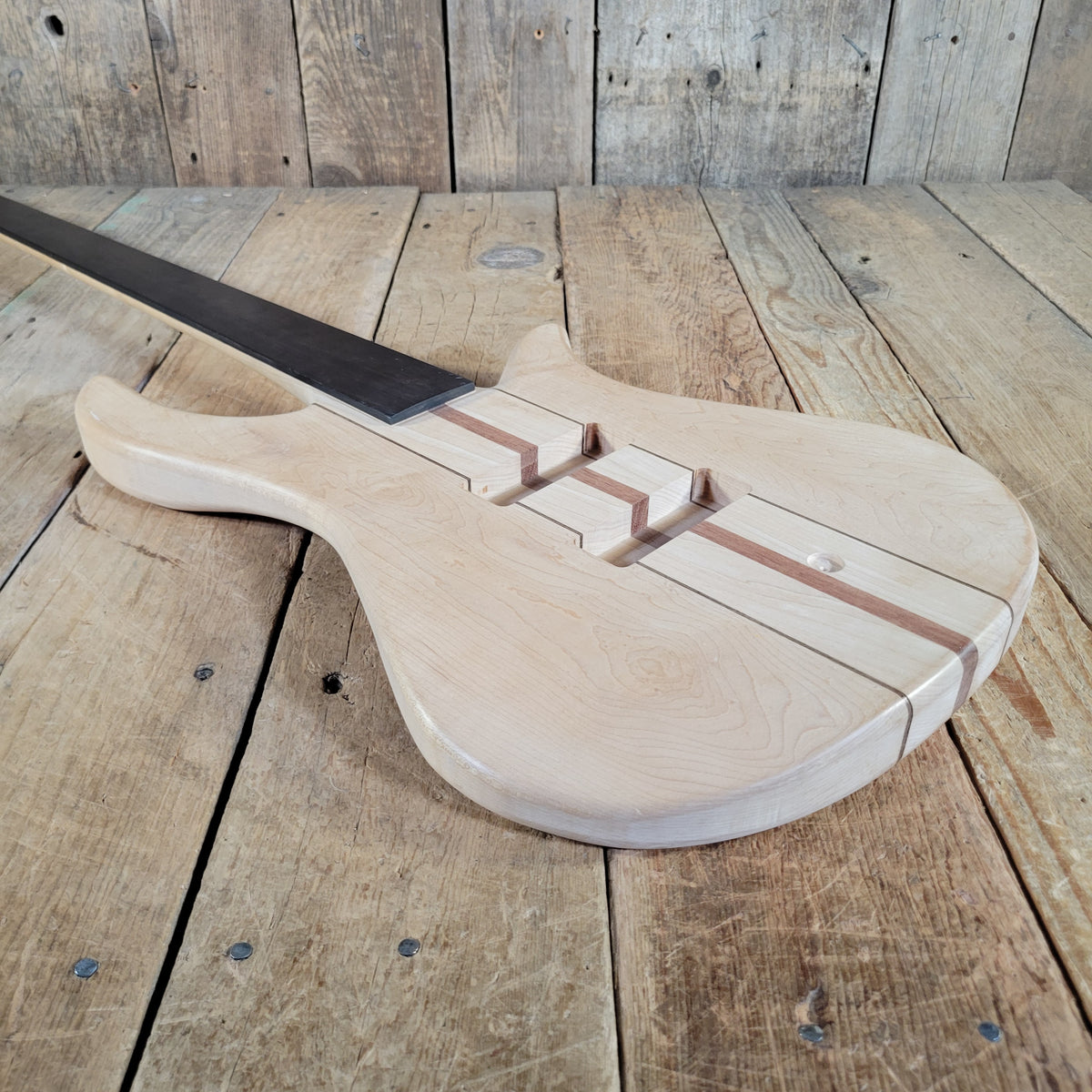 Unbranded Bass Project Neck Through Unfinished Maple, Bubinga, Walnut