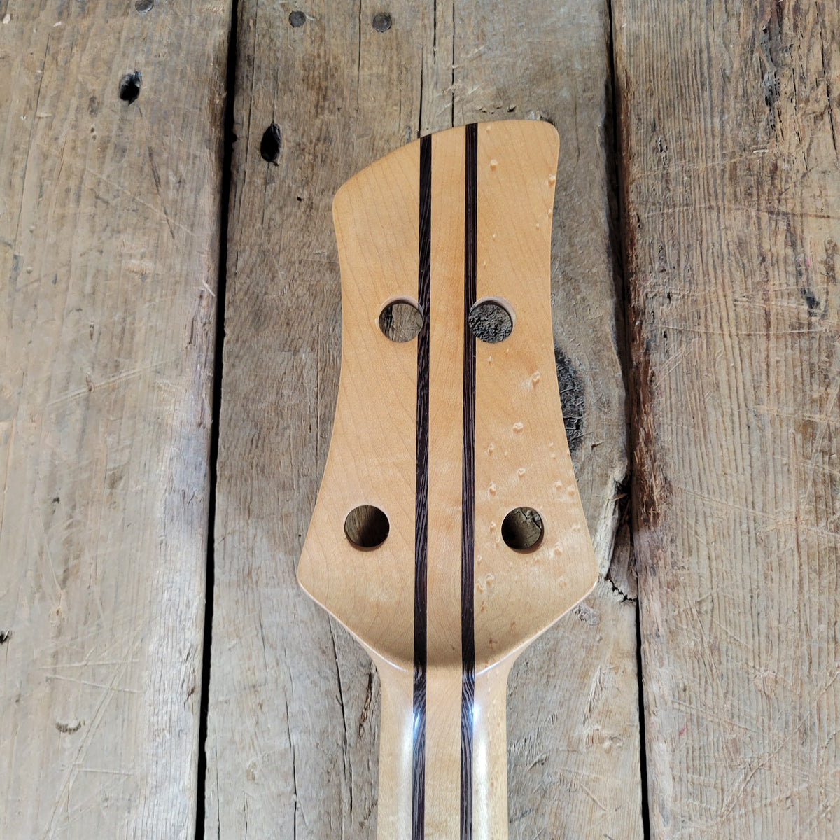 Unbranded Figured Walnut & Maple Bass Body & Neck Unfinished Project, Excellent Condition
