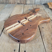 Unbranded Figured Walnut & Maple Bass Body & Neck Unfinished Project, Excellent Condition