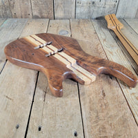 Unbranded Figured Walnut & Maple Bass Body & Neck Unfinished Project, Excellent Condition