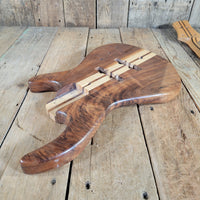 Unbranded Figured Walnut & Maple Bass Body & Neck Unfinished Project, Excellent Condition