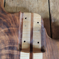 Unbranded Figured Walnut & Maple Bass Body & Neck Unfinished Project, Excellent Condition
