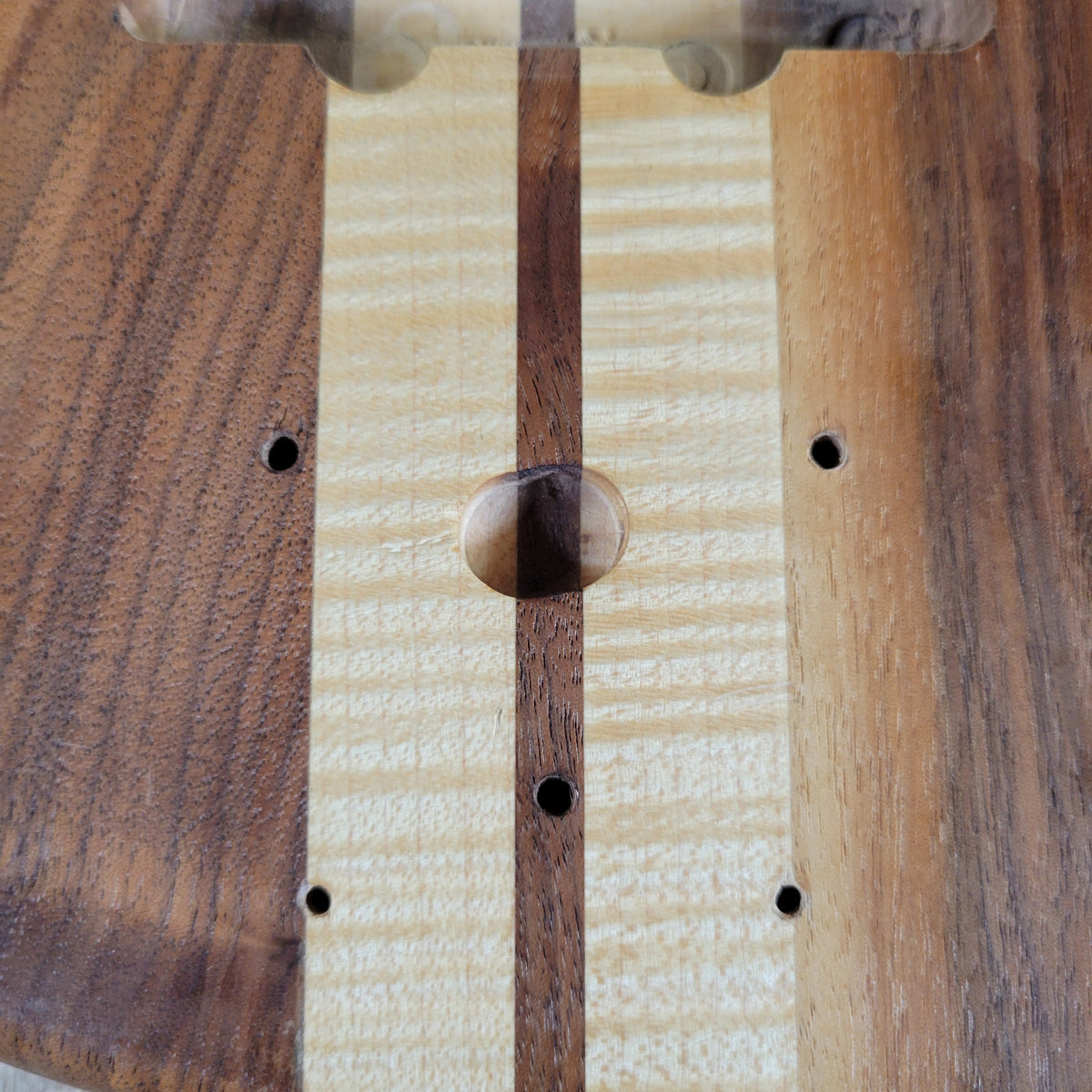 Unbranded Figured Walnut & Maple Bass Body & Neck Unfinished Project, Excellent Condition