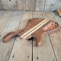 Unbranded Figured Walnut & Maple Bass Body & Neck Unfinished Project, Excellent Condition