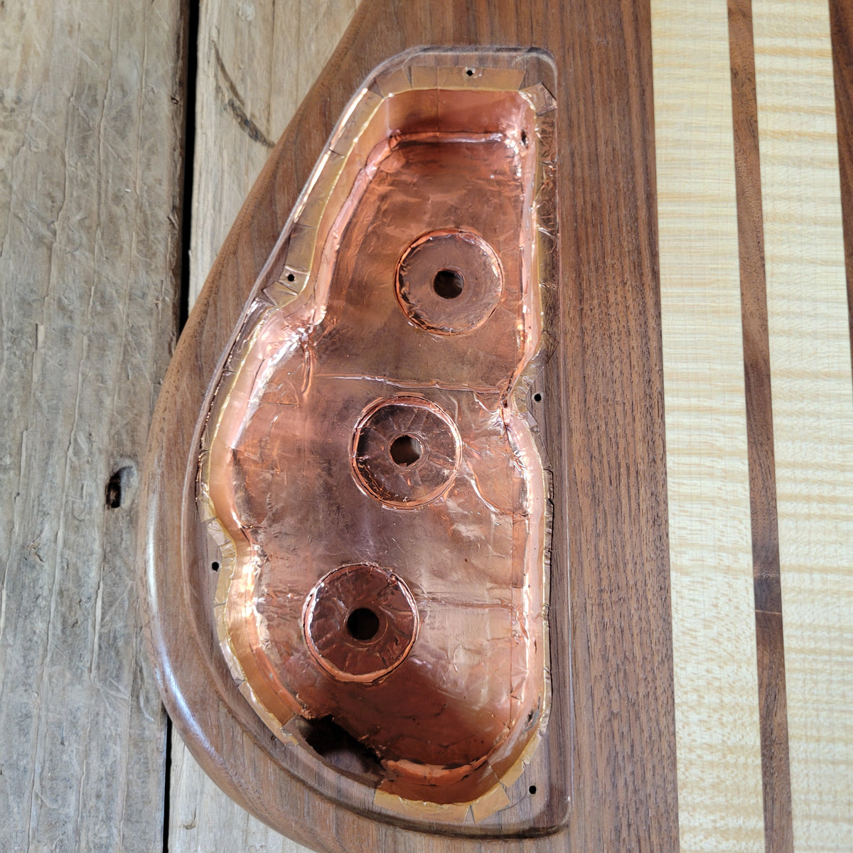 Unbranded Figured Walnut & Maple Bass Body & Neck Unfinished Project, Excellent Condition