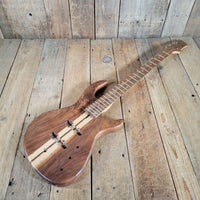 Unbranded Figured Walnut & Maple Bass Body & Neck Unfinished Project, Excellent Condition