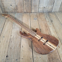 Unbranded Figured Walnut & Maple Bass Body & Neck Unfinished Project, Excellent Condition