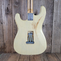 MJT 2010 Relic Strat Parts-Caster Olympic White Relic w/Mono Gig Bag, Very Good