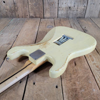 MJT 2010 Relic Strat Parts-Caster Olympic White Relic w/Mono Gig Bag, Very Good
