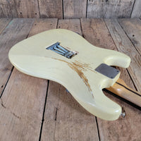 MJT 2010 Relic Strat Parts-Caster Olympic White Relic w/Mono Gig Bag, Very Good