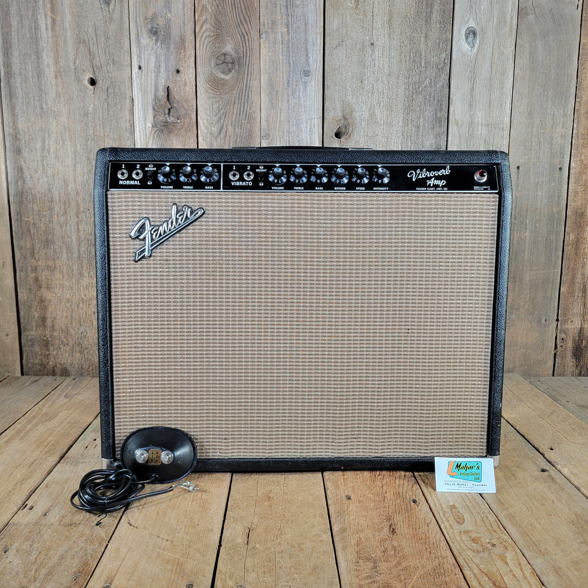 Fender 1964 Vibroverb AA763 Pre CBS Black Panel Vintage Guitar Amp, Excellent