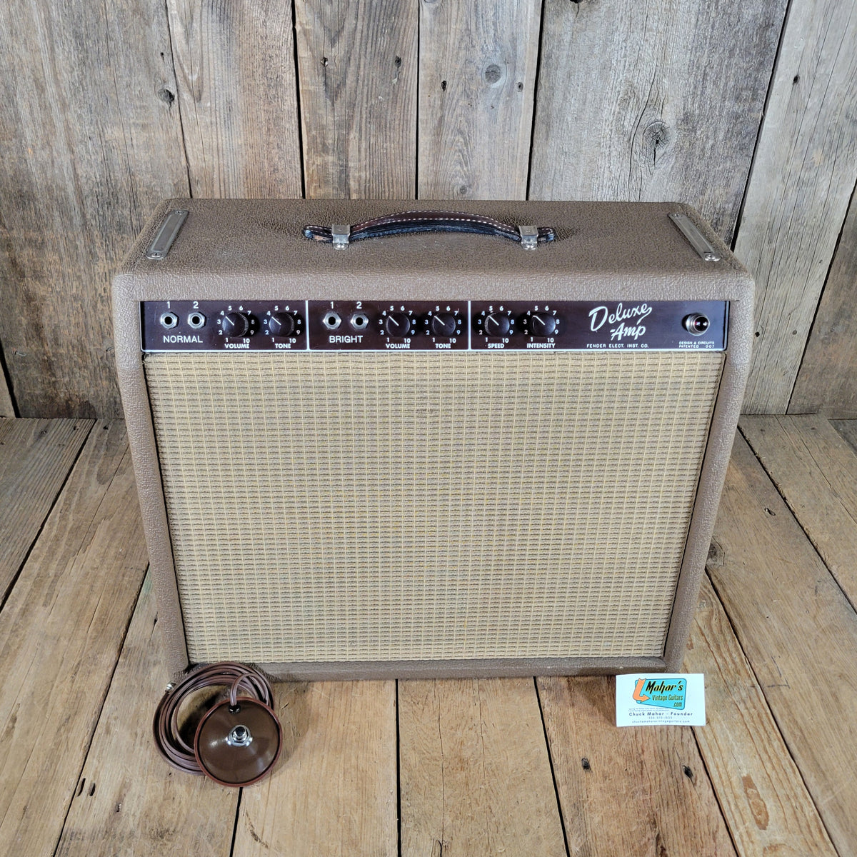 Fender 1963 Deluxe 6G3 Brown Pre CBS Guitar Amp, Service, Near Mint