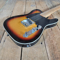 Logan Tele Custom (Esquire) Sunburst Figured Maple Neck Double Bound w/Tweed Hard Case, Excellent