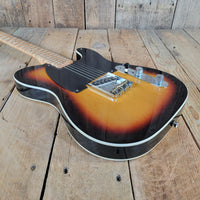 Logan Tele Custom (Esquire) Sunburst Figured Maple Neck Double Bound w/Tweed Hard Case, Excellent