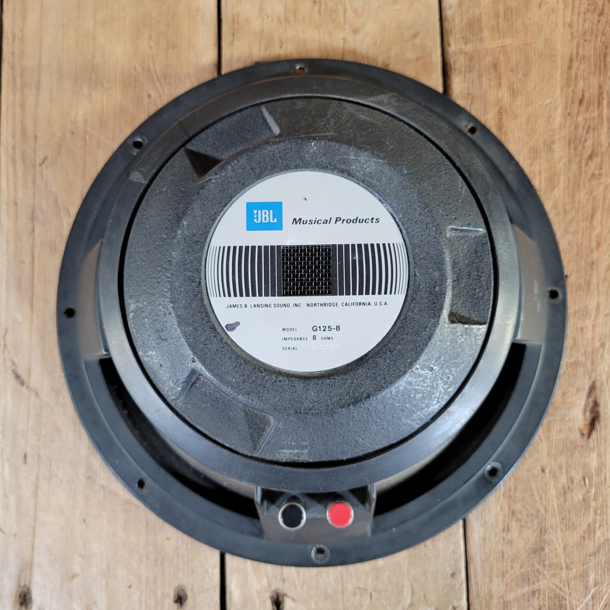 JBL 1985 G125-8 12" Speaker 8 ohms, Excellent