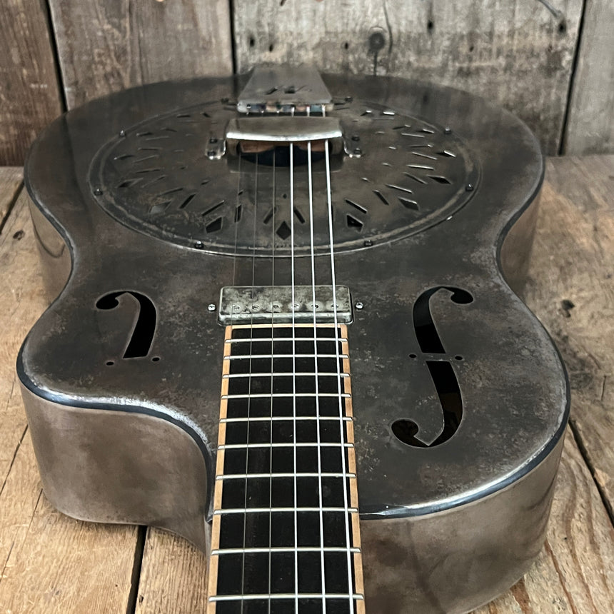 SOLD - Mule Resophonic Tri Cone Resonator Acoustic Electric Aged Cutaway