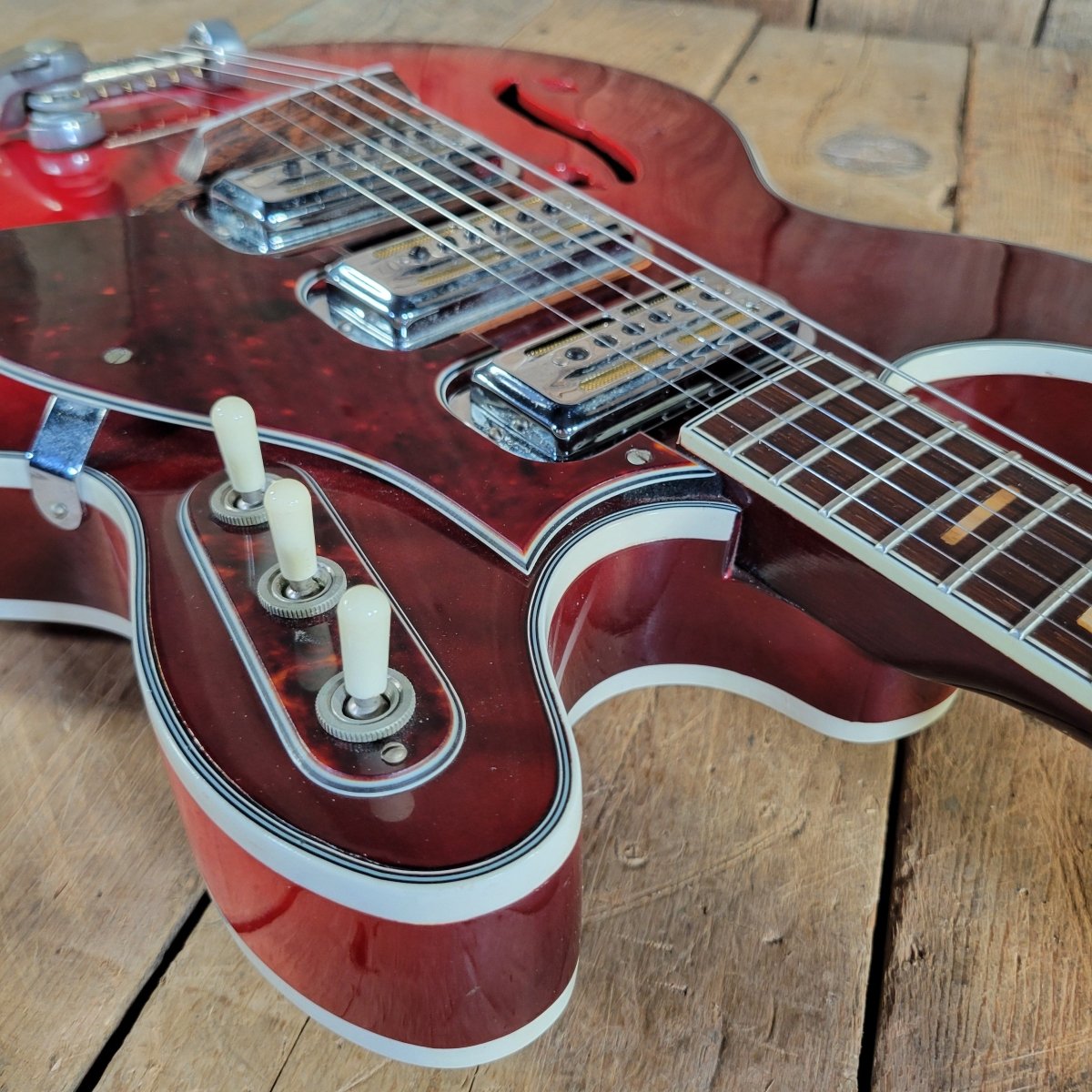 Airline 1965 Model H-78 Redburst Electric Guitar, Excellent - Mahar's Vintage Guitars