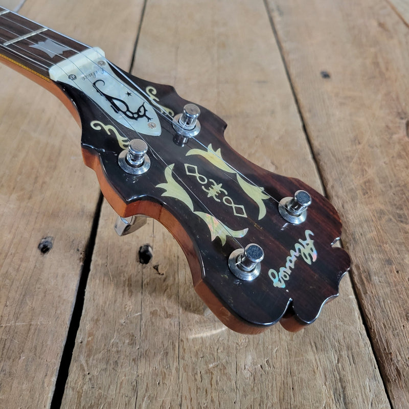 Alvarez Deluxe 5 - String Banjo 1970s – Japanese Mastercraft, Resonator Bluegrass Banjo - Mahar's Vintage Guitars