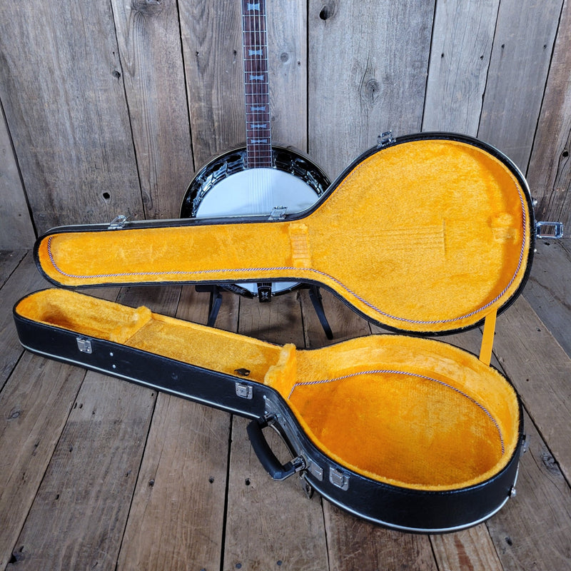 Alvarez Deluxe 5 - String Banjo 1970s – Japanese Mastercraft, Resonator Bluegrass Banjo - Mahar's Vintage Guitars